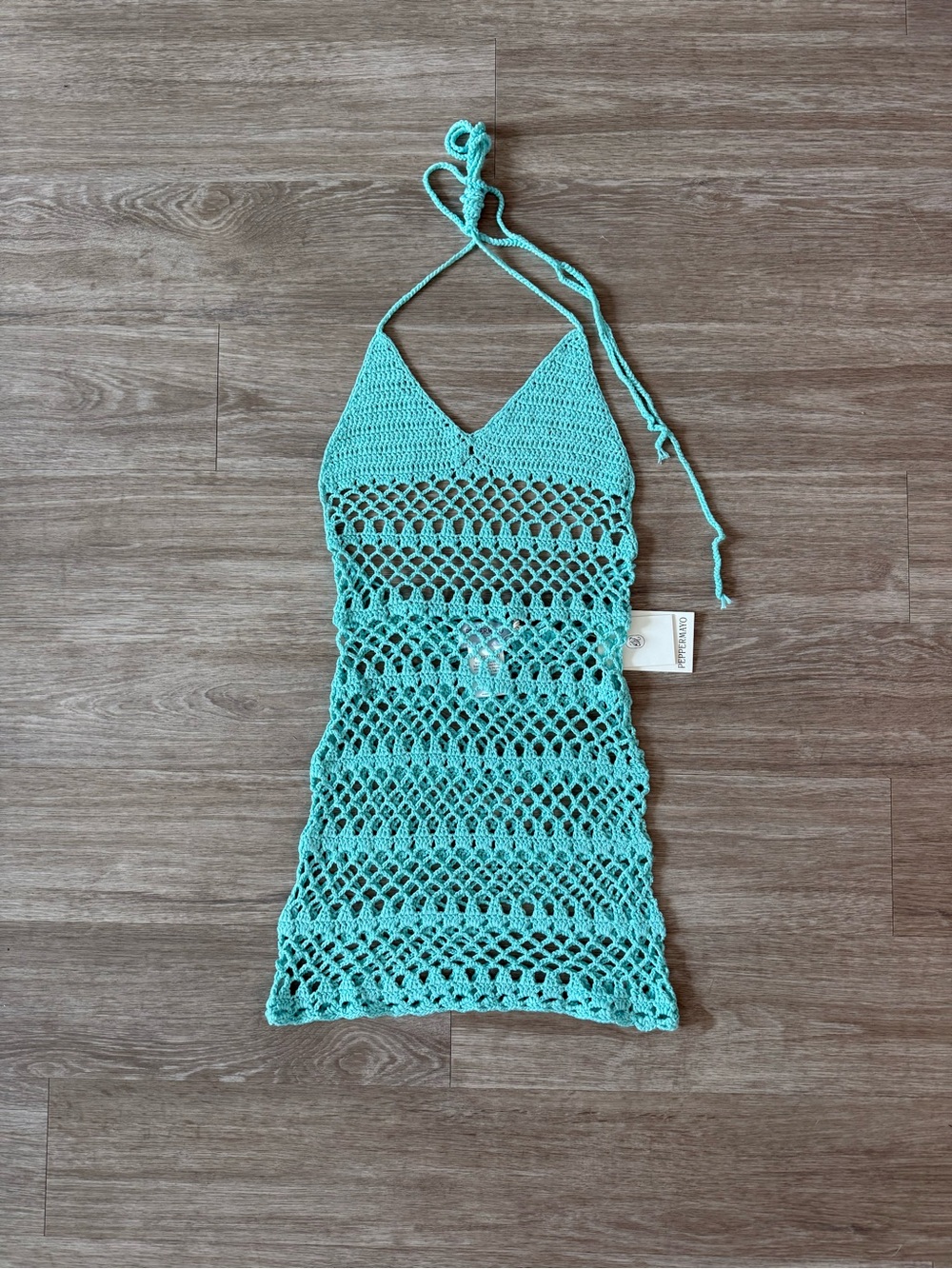 NWT Peppermayo Ocean Whisper Mini Dress in Turquoise, Size XS/S